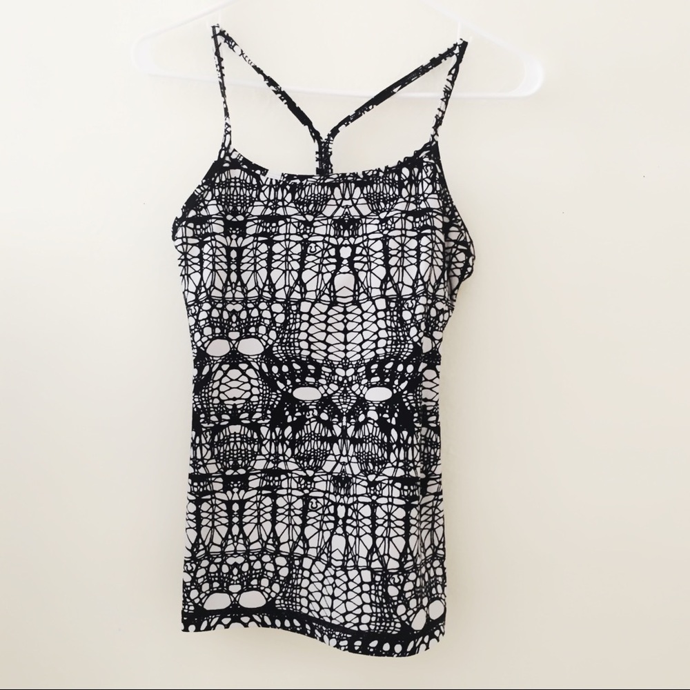 Lululemon 4 Power Y Tank Black/White Bra